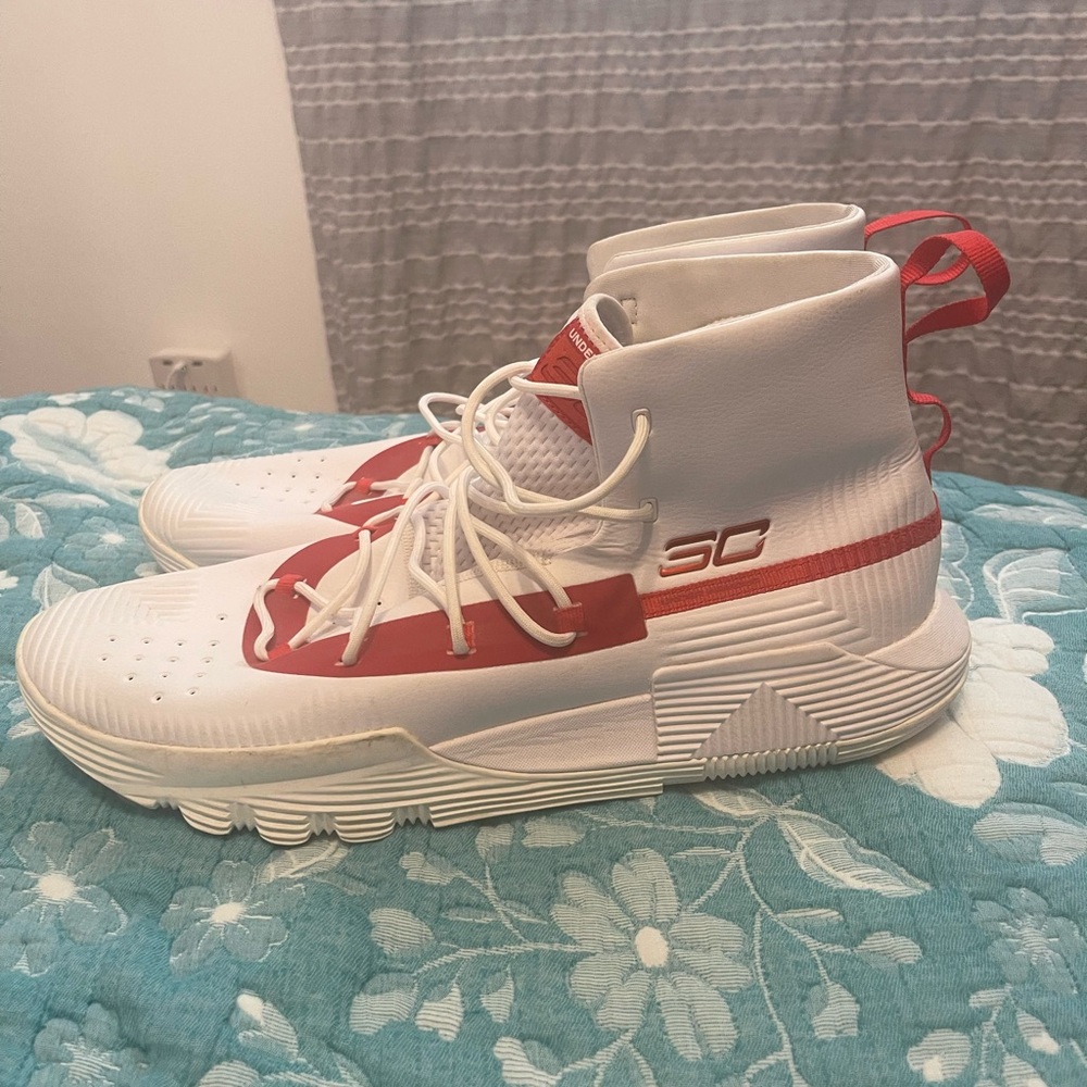 Under Armour Curry 3Zer0 2 'White Red' men’s size 16 - Picture 4 of 6